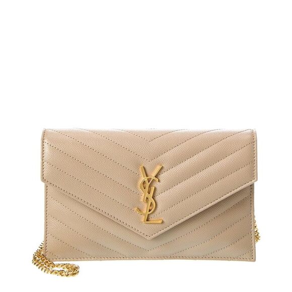 Saint Laurent Cassandre Matelasse Leather Shoulder Bag, Beige - Picture 1 of 5